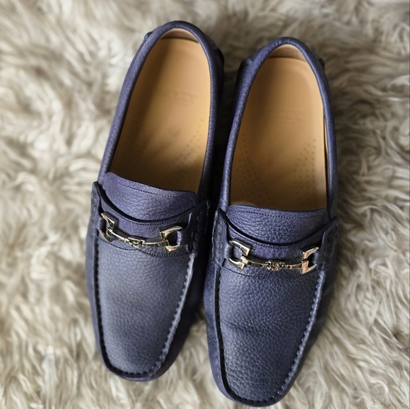 Mens Bally Loafer Blue Calf Suede - Picture 4 of 10